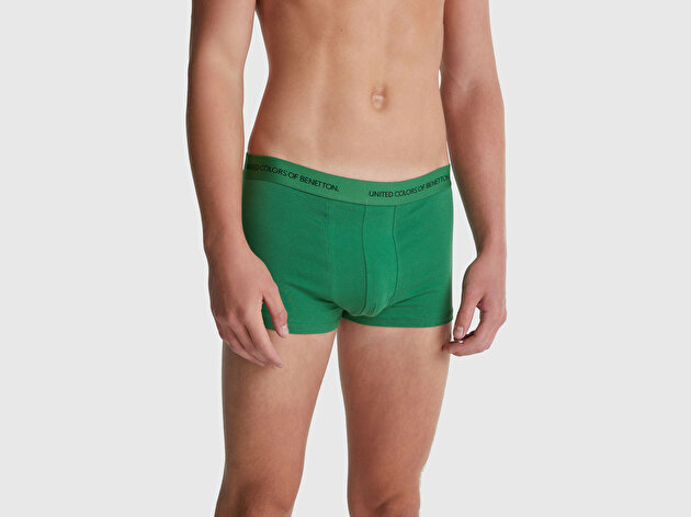 Benetton Erkek Yeşil Logo Bantlı Boxer