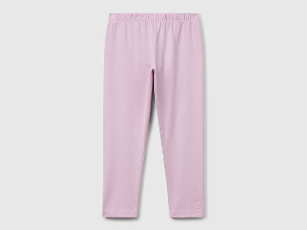 Benetton Kız Bebek Lila Benetton Logolu Uzun Tayt