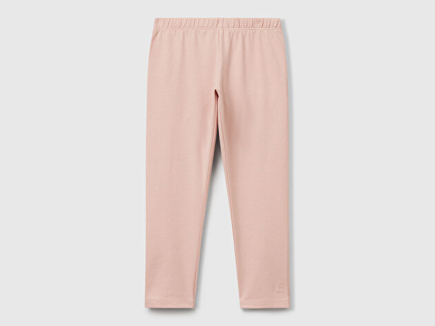 Benetton Kız Bebek Toz Pembe Benetton Logolu Uzun Tayt