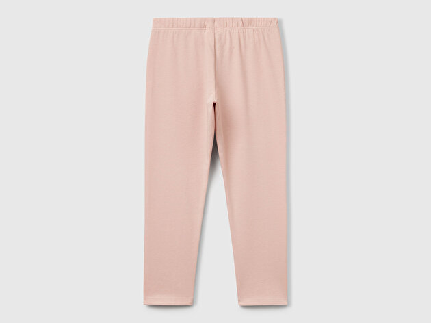 Benetton Kız Bebek Toz Pembe Benetton Logolu Uzun Tayt