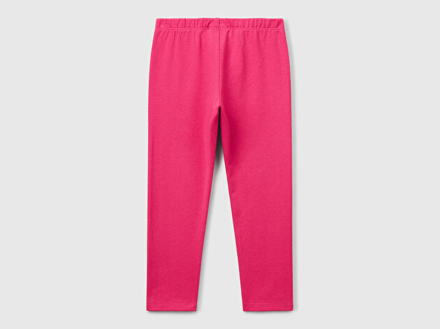 Benetton Kız Bebek Pembe Benetton Logolu Uzun Tayt