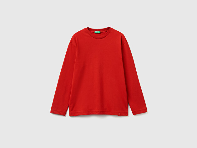 Benetton Erkek Çocuk Kırmızı Basic T-Shirt