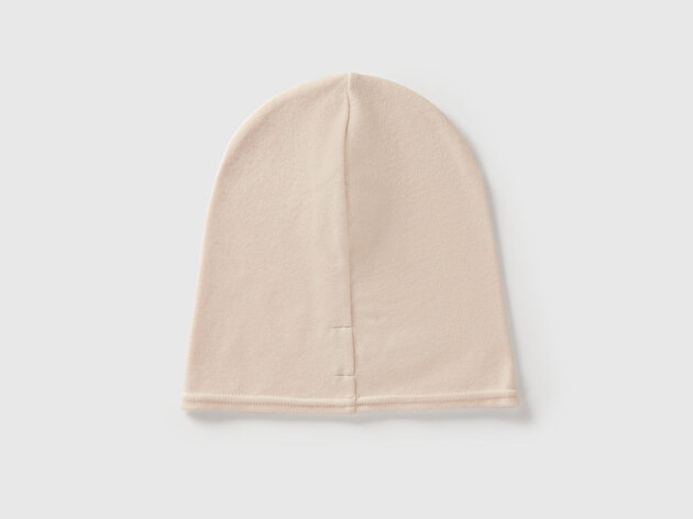 Benetton Erkek Bebek Ekru Logo İşlemeli İnce Bere