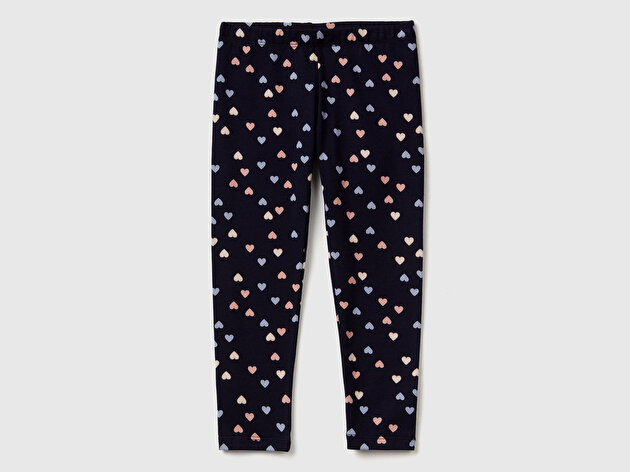 Benetton Kız Bebek Toz Pembe Tamamı Baskılı Slim Fit Tayt