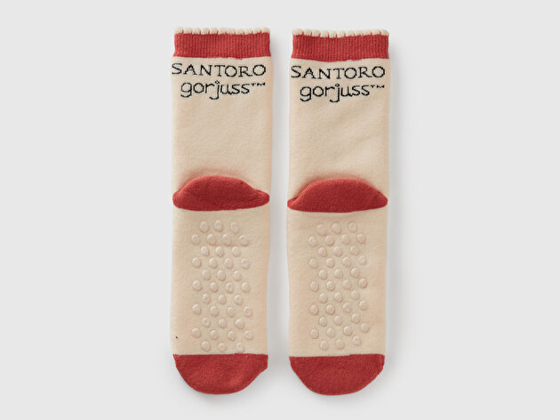 Benetton Erkek Çocuk Krem Mix Karakter Baskılı Çorap