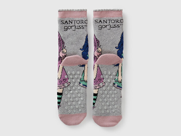 Benetton Erkek Çocuk Lila Mix Karakter Baskılı Çorap