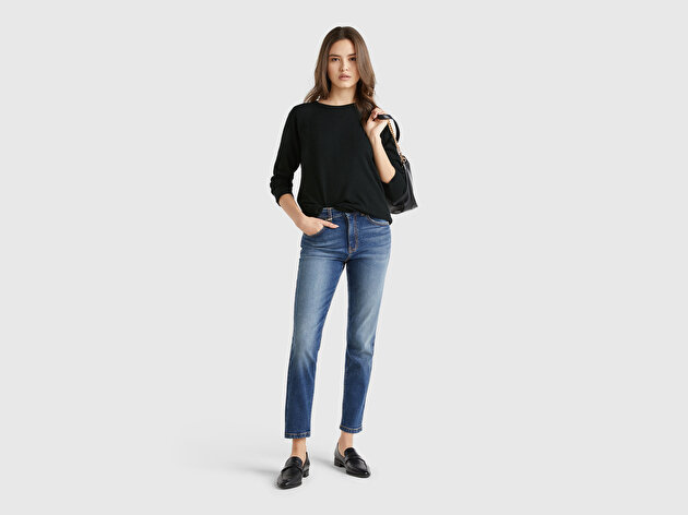 Benetton Kadın Sİyah Kaşmir Karışımlı Kazak