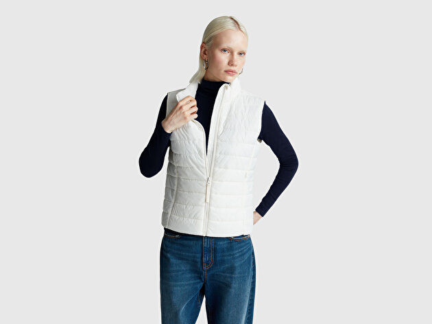 Benetton Kadın Lacivert %100 Pamuk Boğazlı Uzun Kollu T-Shirt