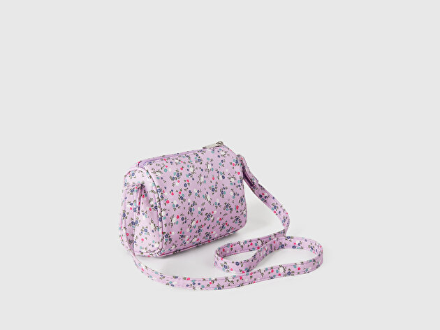 Benetton Kız Bebek Lila Karakter Baskılı Deri Efektli Çanta