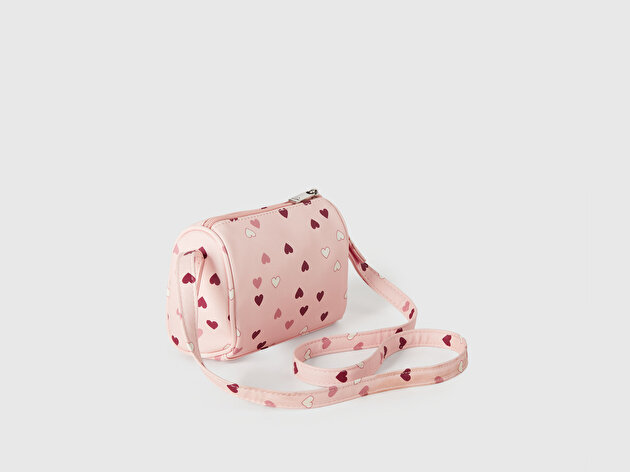 Benetton Kız Bebek Toz Pembe Karakter Baskılı Deri Efektli Çanta