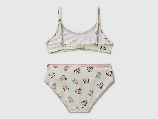 Benetton Kız Çocuk Ekru Desenli Ayarlanabilir Askılı Bikini Takımı