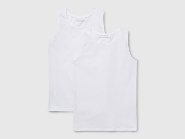 Benetton Kız Çocuk Beyaz Kalın Askılı 2'li Atlet Seti