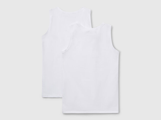 Benetton Kız Çocuk Beyaz Kalın Askılı 2'li Atlet Seti