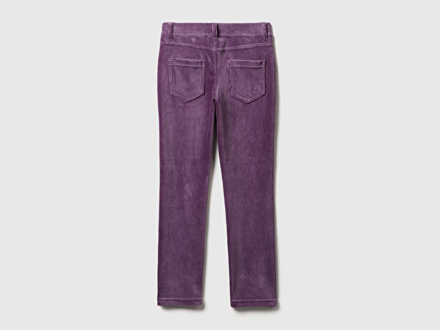 Benetton Kız Çocuk Mor Kadife Tayt