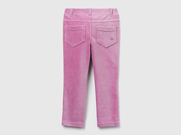 Benetton Kız Bebek Gül Kurusu Fitilli Kadife Tayt