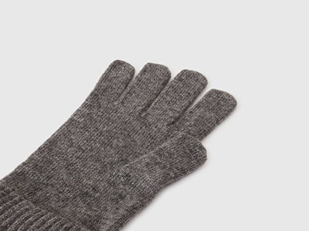Benetton Erkek Antrasit Melanj Yün Eldiven