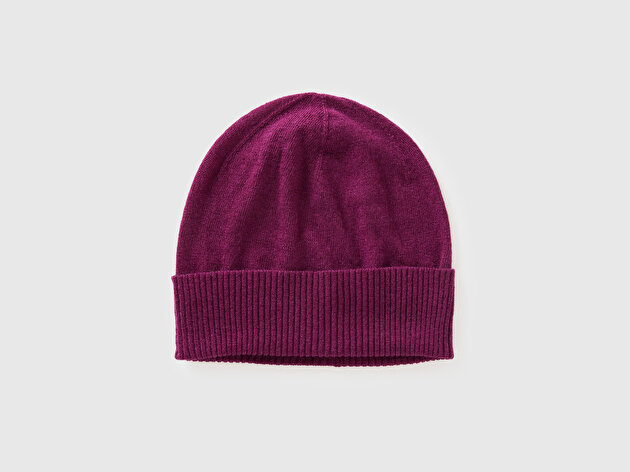 Benetton Kadın Mürdüm %100 Merino Bere