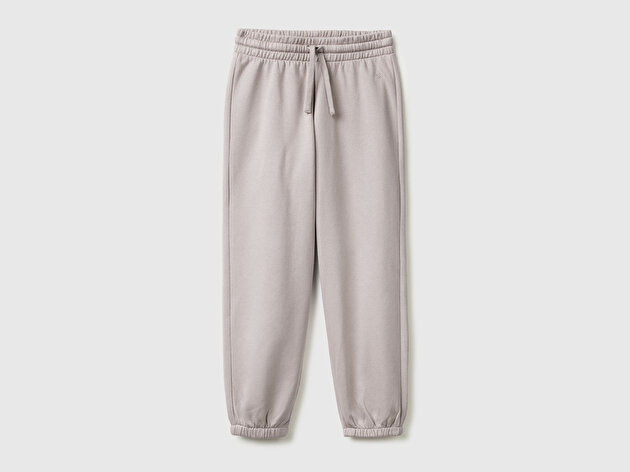 Benetton Kız Çocuk Bej Beli Lastikli Büzgü İpli Lastikli Manşetli Eşofman Altı