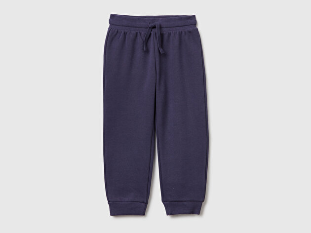 Benetton Erkek Bebek Koyu Gri Arka Cebi Logo İşlemeli Beli Lastikli Eşofman Altı