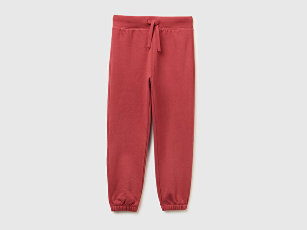 Benetton Erkek Çocuk Bordo Sağ Arka Cebi Logolu Beli Lastikli Büzgü İpli Eşofman Altı