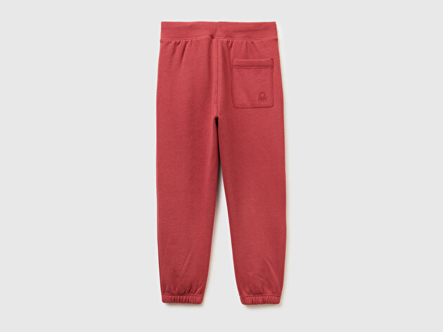 Benetton Erkek Çocuk Bordo Sağ Arka Cebi Logolu Beli Lastikli Büzgü İpli Eşofman Altı