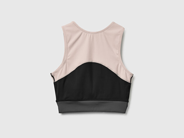 Benetton Kadın Siyah Çok Renkli Crop Atlet