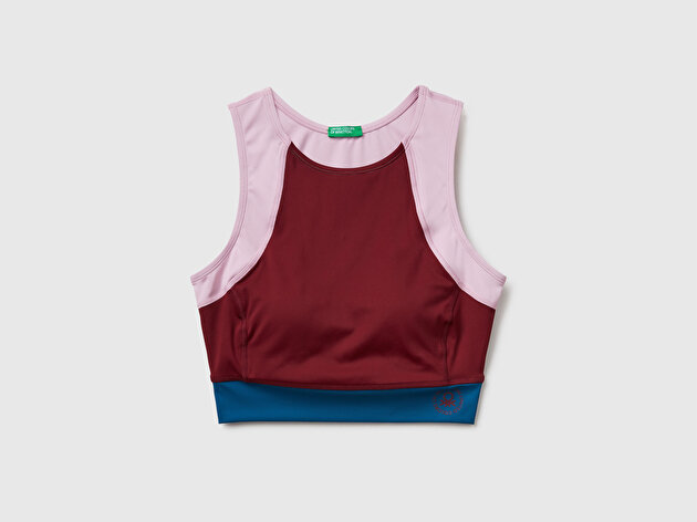 Benetton Kadın Bordo Çok Renkli Crop Atlet