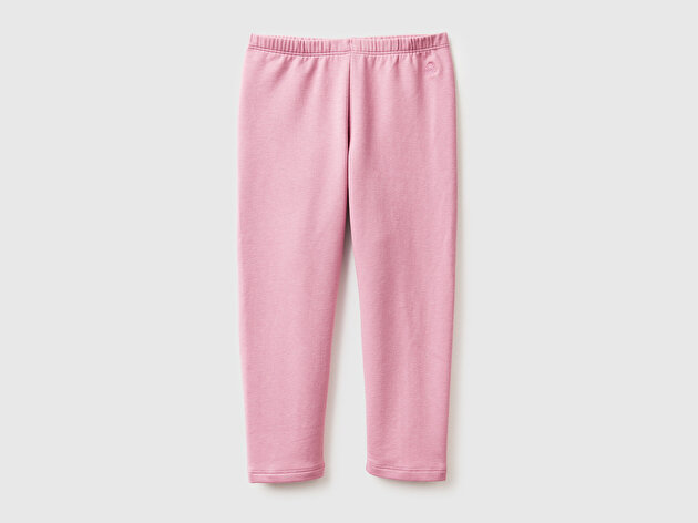 Benetton Kız Bebek Gül Kurusu Beli Logo İşlemeli Regular Fit Tayt