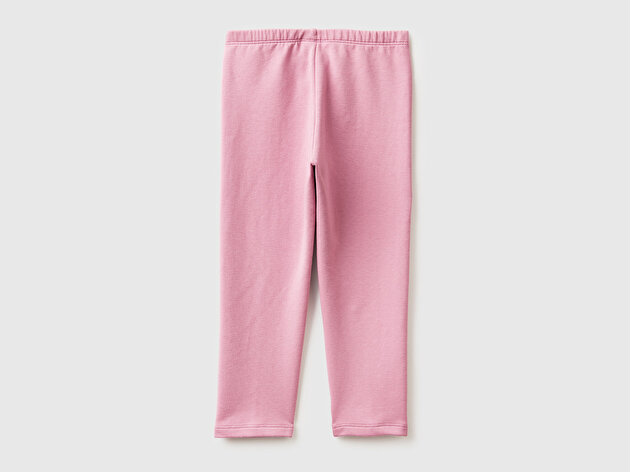 Benetton Kız Bebek Gül Kurusu Beli Logo İşlemeli Regular Fit Tayt