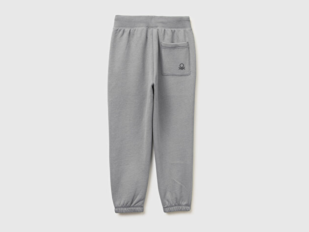Benetton Erkek Çocuk Gri Sağ Arka Cebi Logolu Beli Lastikli Büzgü İpli Eşofman Altı