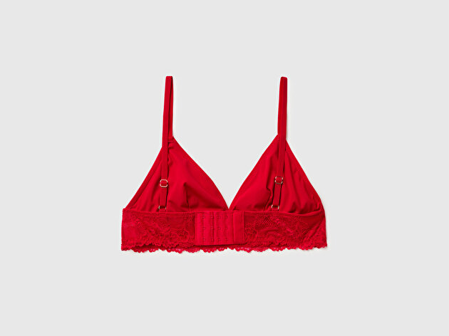 Benetton Kadın Kırmızı Dantel Detaylı Bralet