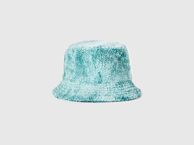 Benetton Erkek Çocuk Turkuaz Logo Detaylı Teddy Bucket Şapka