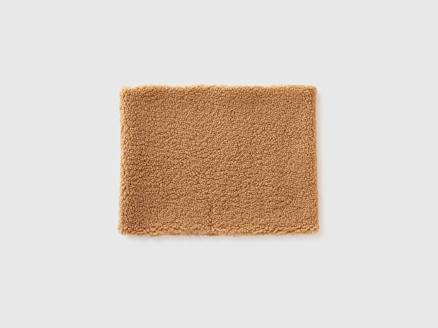 Benetton Kadın Taba Pamuk Karışımlı Logo Detaylı Suni Kürk Boyunluk