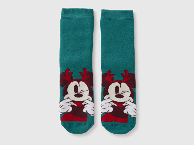 Benetton Erkek Çocuk Yeşil Disney Baskılı Havlu Soket Çorap