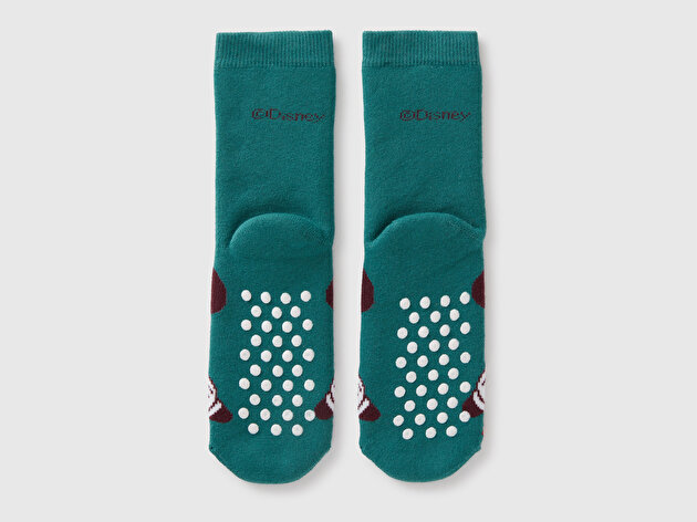 Benetton Erkek Çocuk Yeşil Disney Baskılı Havlu Soket Çorap