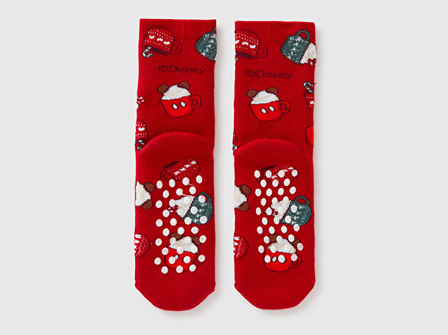 Benetton Erkek Çocuk Kırmızı Mix Disney Baskılı Havlu Soket Çorap