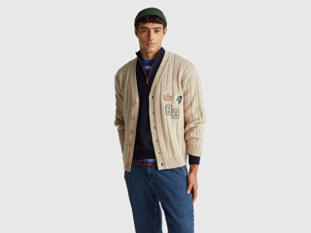 Benetton Erkek  %100 Yün Stranger Things Hırka