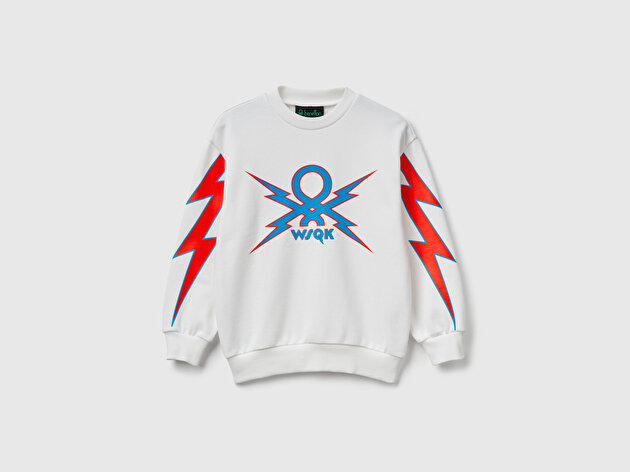 Benetton Erkek Çocuk %100 Pamuk Stranger Things Grafik Baskılı Bisiklet Yaka Sweatshirt