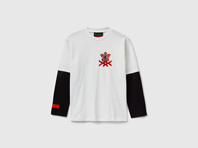 Benetton Erkek Çocuk %100 Pamuk Stranger Things Çift Kollu Baskılı Uzun Kollu T-Shirt