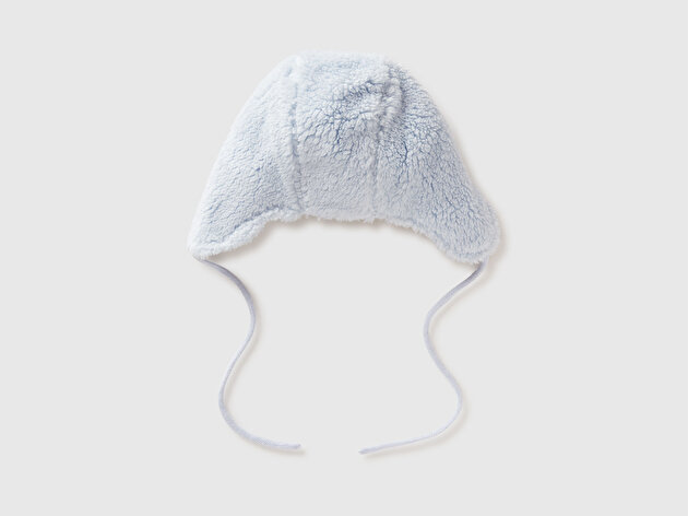 Benetton Bebek Açık Mavi Önü Tavşan Etiketli İpli Kulaklı Şapka