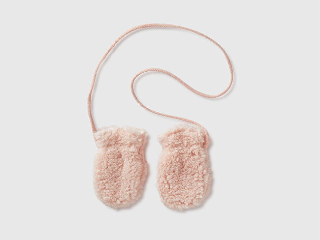 Benetton Bebek Toz Pembe İpli Eldiven