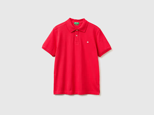 Benetton Erkek Kırmızı Regular Fit Kısa Kollu Polo T-Shirt