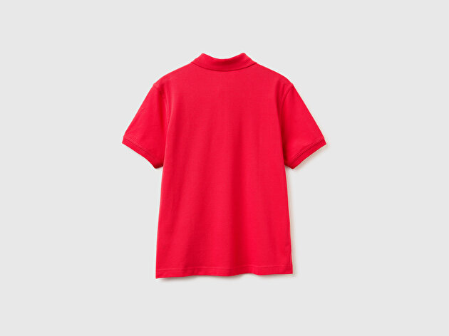 Benetton Erkek Kırmızı Regular Fit Kısa Kollu Polo T-Shirt