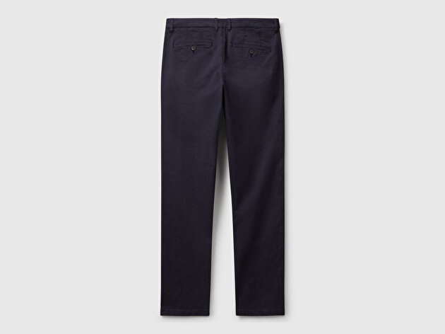 Benetton Erkek Lacivert Slim Fit Chino Pantolon