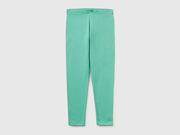 Benetton Kız Çocuk Mint Logo İşlemeli Tayt