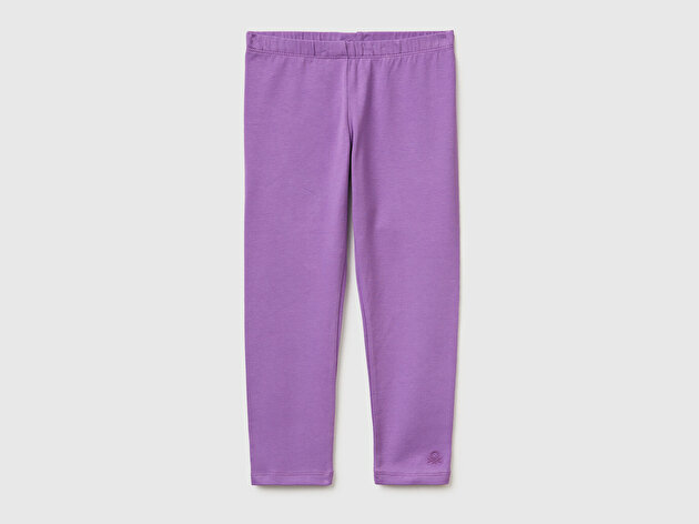 Benetton Kız Bebek Mor Logolu Uzun Tayt