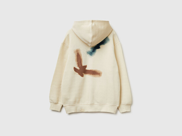 Benetton Erkek Çocuk Çoklu Baskılı Fermuarlı Kapüşonlu Sweatshirt