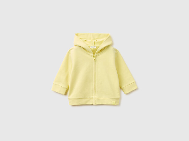 Benetton Bebek Kulaklı Kapüşonlu Fermuarlı Sweatshirt
