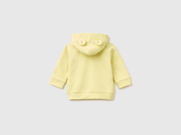 Benetton Bebek Kulaklı Kapüşonlu Fermuarlı Sweatshirt
