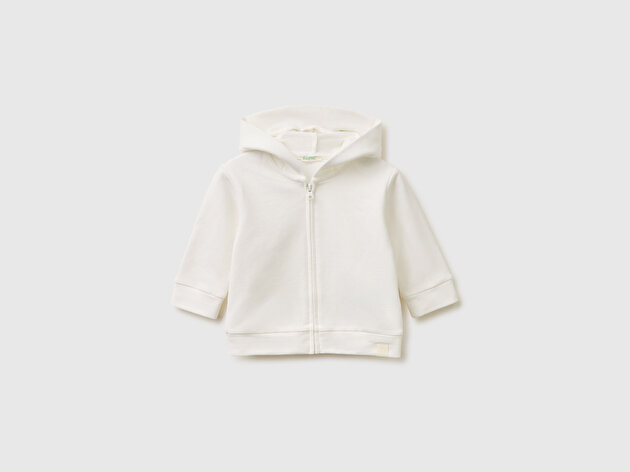 Benetton Bebek Kulaklı Kapüşonlu Fermuarlı Sweatshirt
